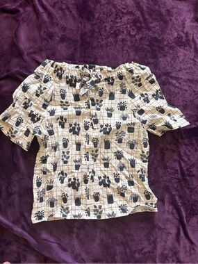 Sarah Golden - botanical fabric top